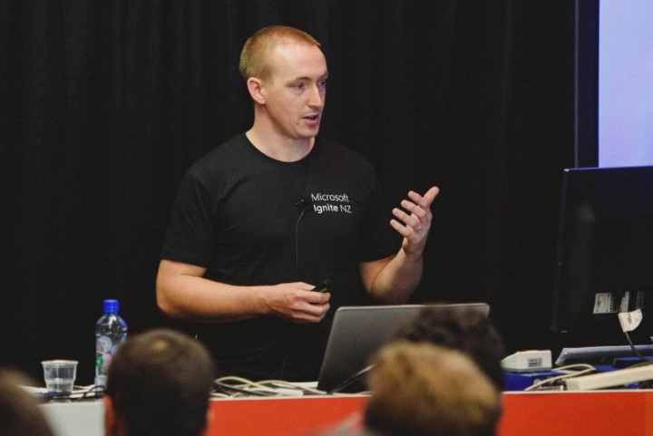 Matt speaking at Microsoft Ignite NZ